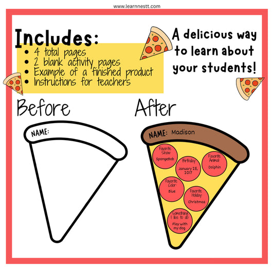 All About Me Pizza Activity